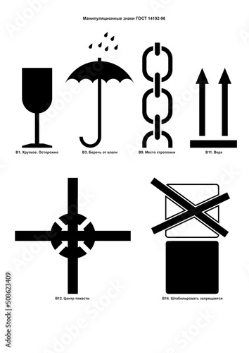 the main handling signs applied to the packaging