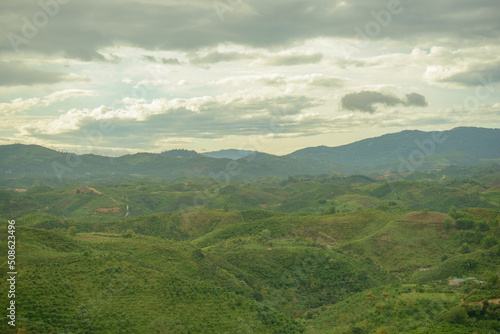 Landscape photo: Hill Bat Up. Time: May 30, 2022. Location: Lam Dong Province. This is a panoramic photo of hill Bat Up area. 