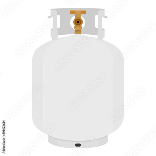 Gas cylinder vector tank. Lpg propane bottle icon container. Oxygen gas cylinder canister fuel storage.