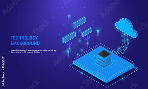 cloud services concept, file backup and saving, copy of file structure isometric vector , Database analysis processing.