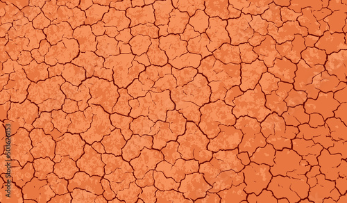 Foto Dry and broken red soil background , Bad environment vector concept