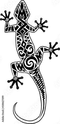 vector de salamandra con diseño étnico 