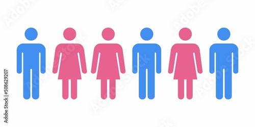 group of people illustration vector,woman and man icon.