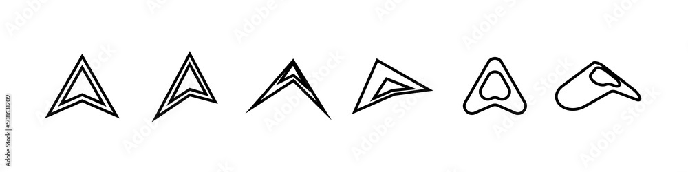 Cursor arrow icons. Set of vector drawings of arrows. Cursor arrow icons. Set of vector drawings of arrows.