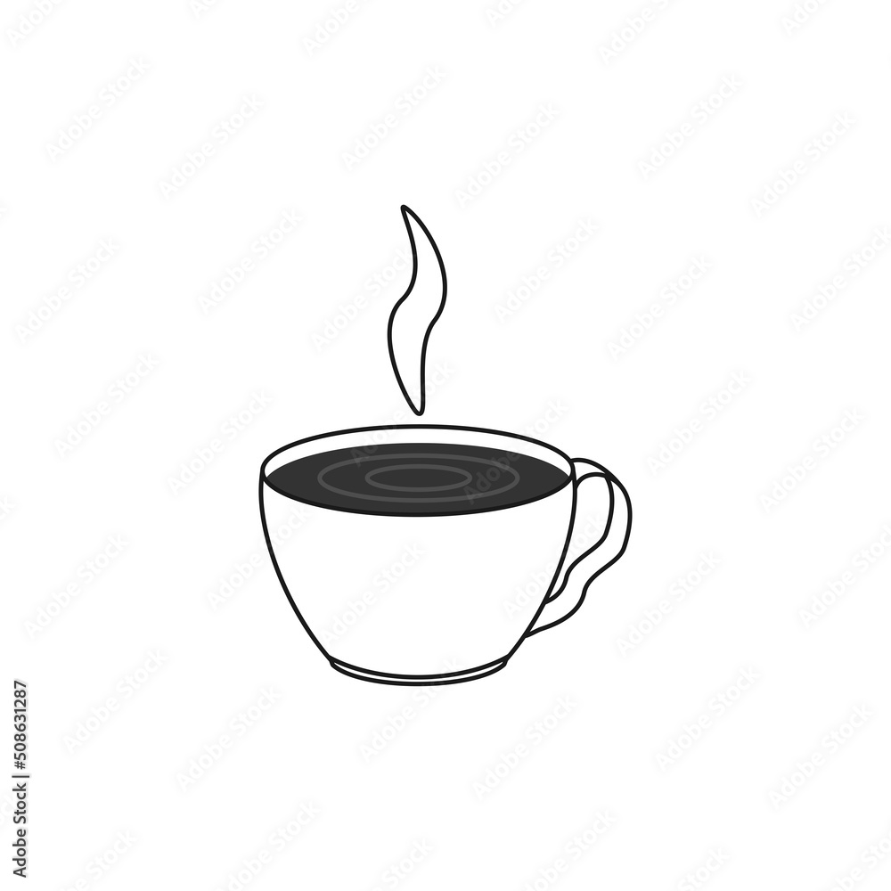 Coffee cup icon. Vector illustration of a hot drink. Coffee cup icon. Vector illustration of a hot drink.