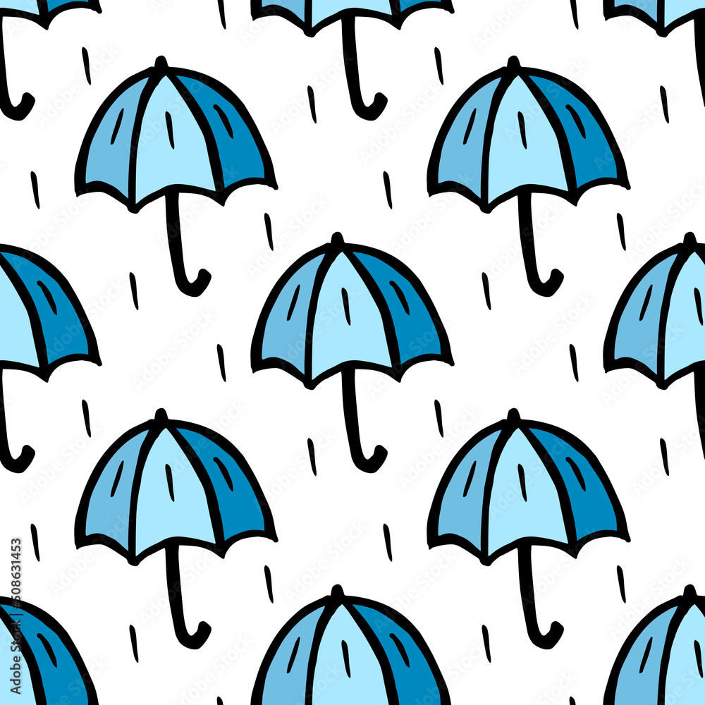 umbrella seamless pattern vector. weather, rain protection - autumn background