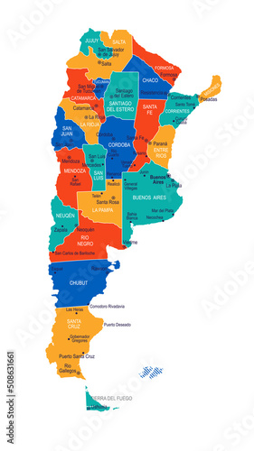 Map of Argentina - highly detailed vector illustration