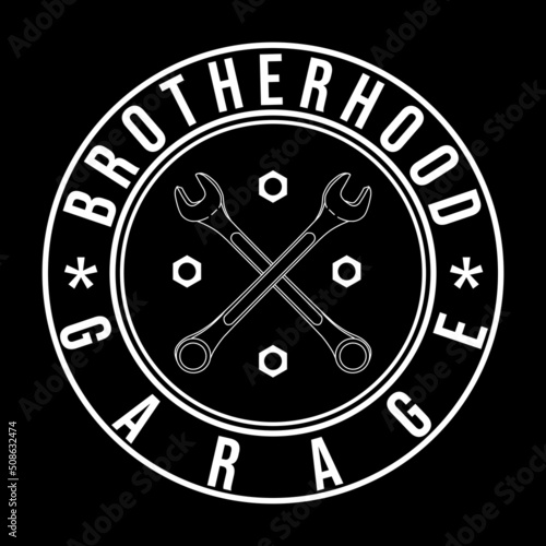 two crossed wrenches. suitable for automotive garage logo