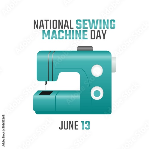 vector graphic of national sewing machine day good for national sewing machine day celebration. flat design. flyer design.flat illustration.