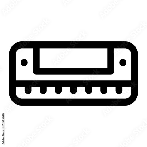 Harmonica Line Icon Vector