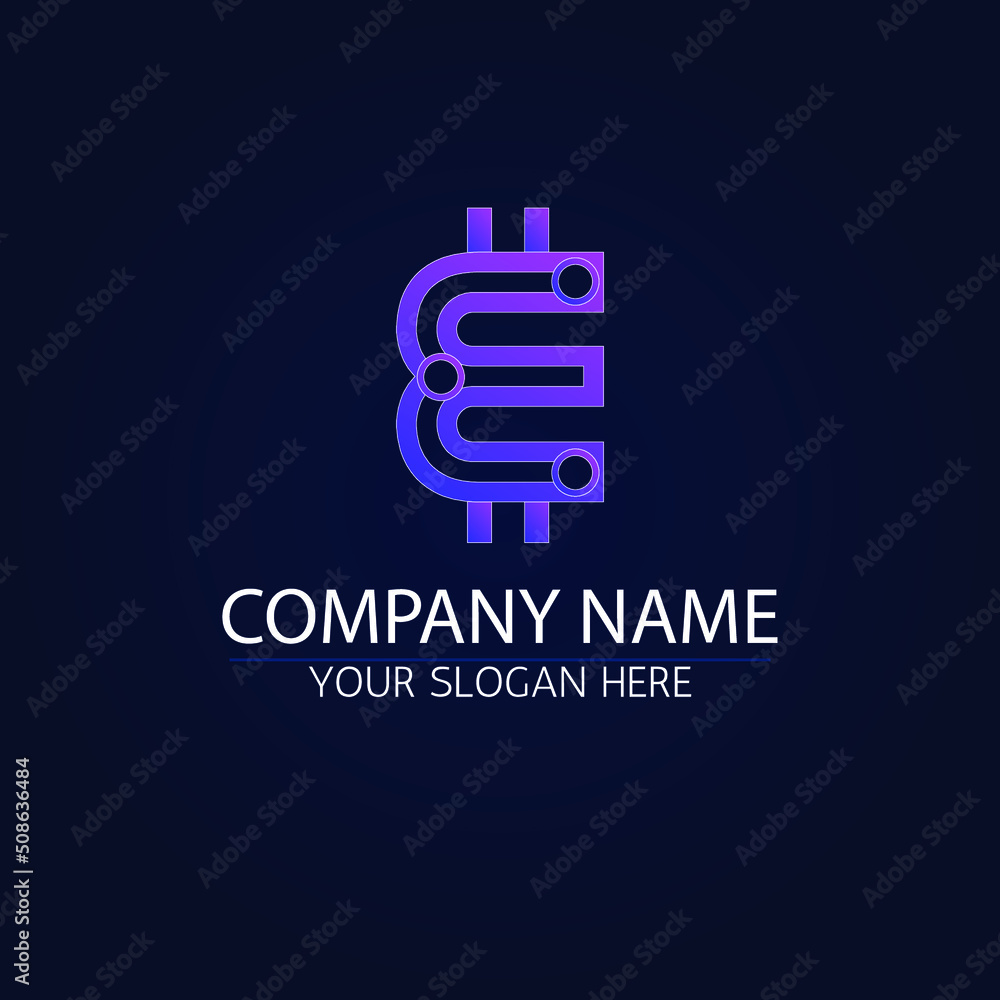 Premium luxury Symbol of crypto. Letter E in form of chip lines. vector Template for logo Premium luxury Symbol of crypto. Letter E in form of chip lines. vector Template for logo
