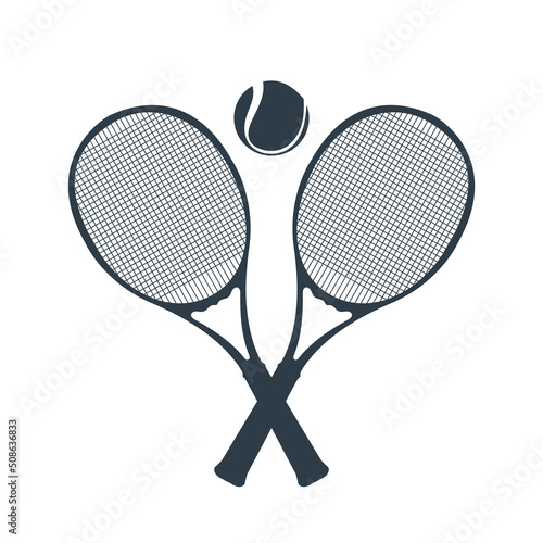 Tennis racket and tennis ball icon symbol vector, Modern design , isolated on white background, illustration Vector EPS 10 , can use for  Tennis Championship and Tennis Team Logo