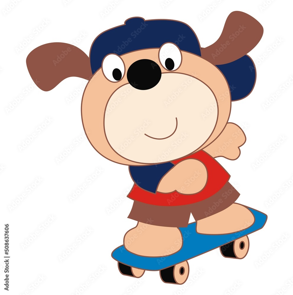 Obraz premium Dog doing skateboard trick