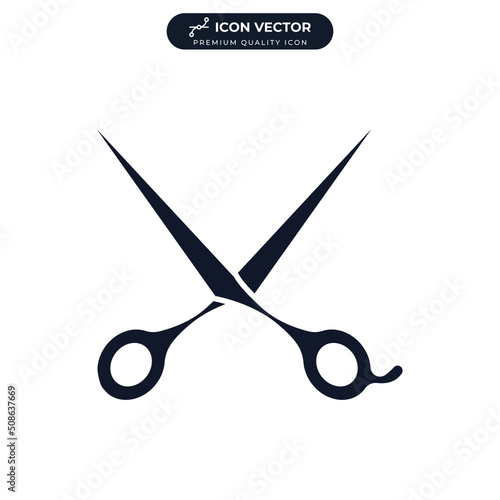 comb and scissors icon symbol template for graphic and web design collection logo vector illustration