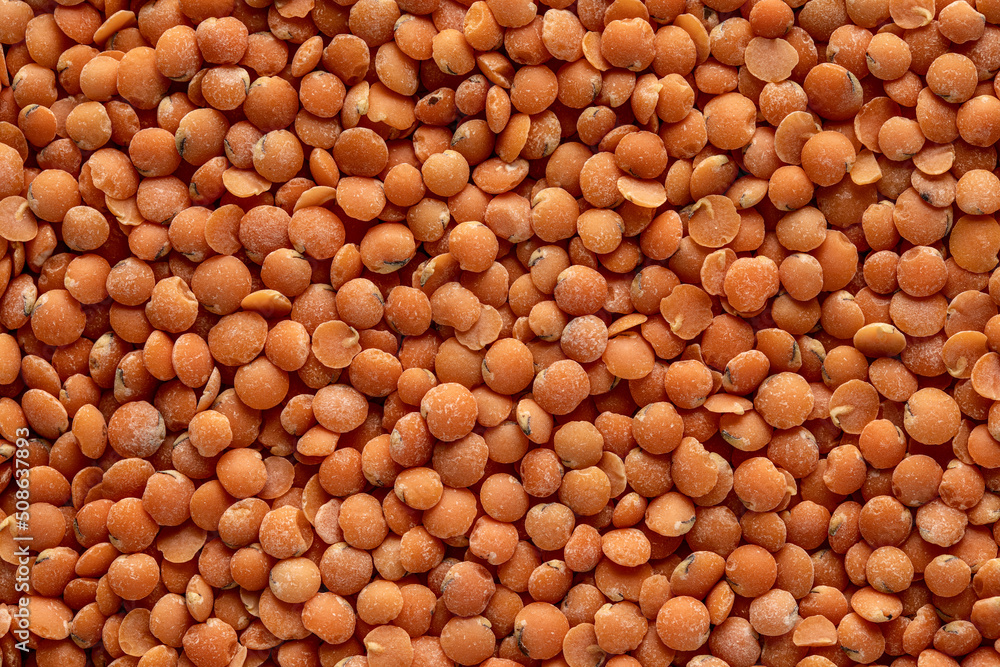 Heap of healthy red lentils Heap of healthy red lentils