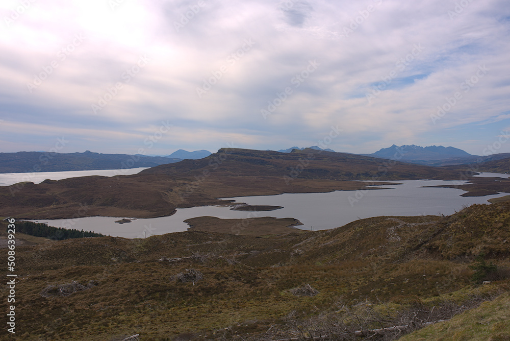 landscape with mountains and lake