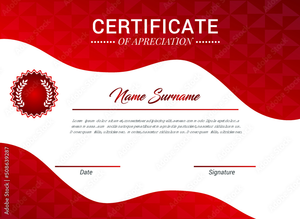 Modern simple certificate template design 