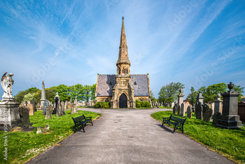 Layton Cemetery Chapel, Blackpool, England - 30 April 2019