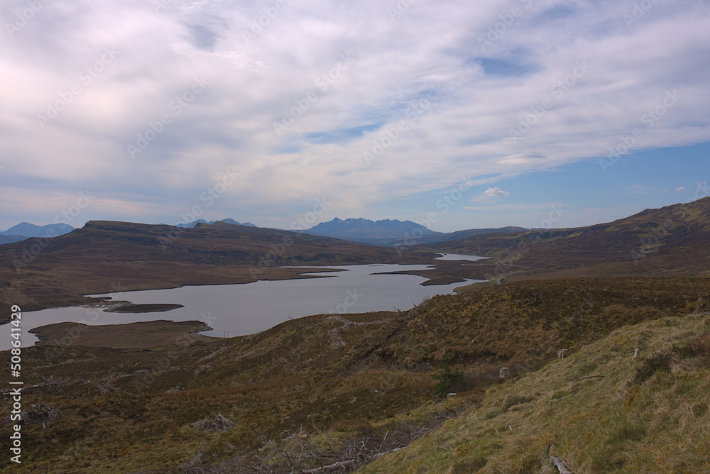 landscape with mountains and lake