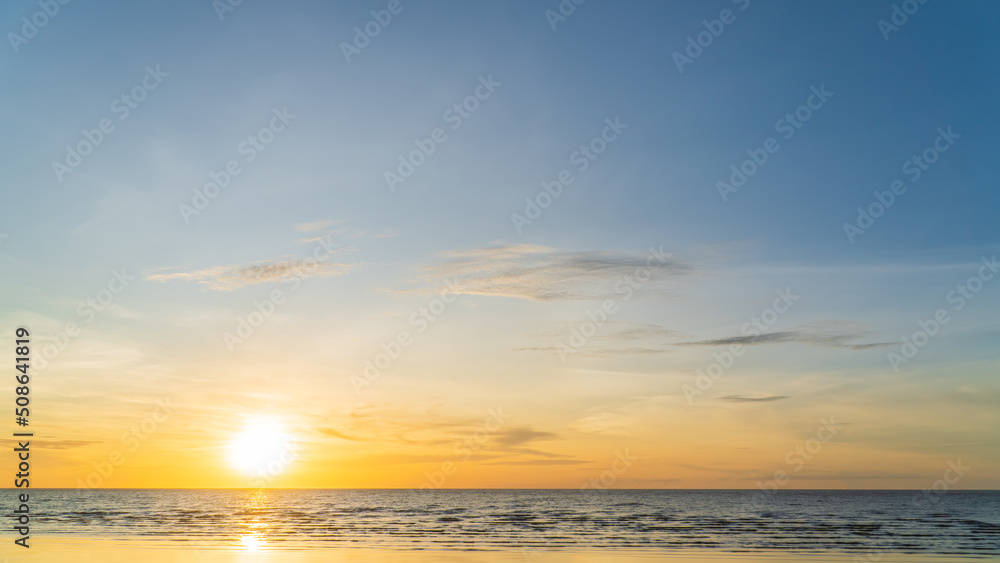 Sunset sky over sea in the evening