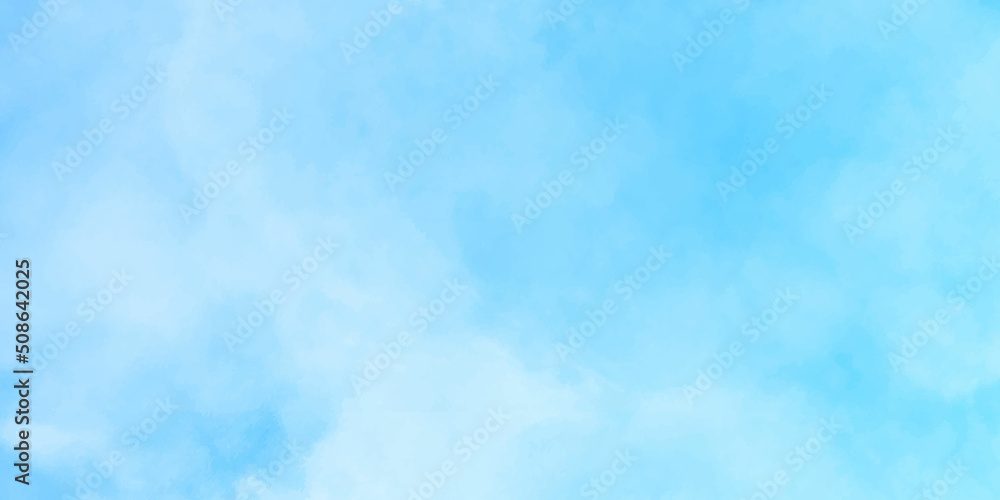 Blue sky with clouds and abstract watercolor hand painted background and Light sky blue watercolor background. abstract watercolor background, vector illustration.