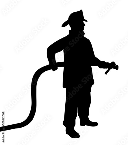 Vector-Fire Fighter with a Fire Hose