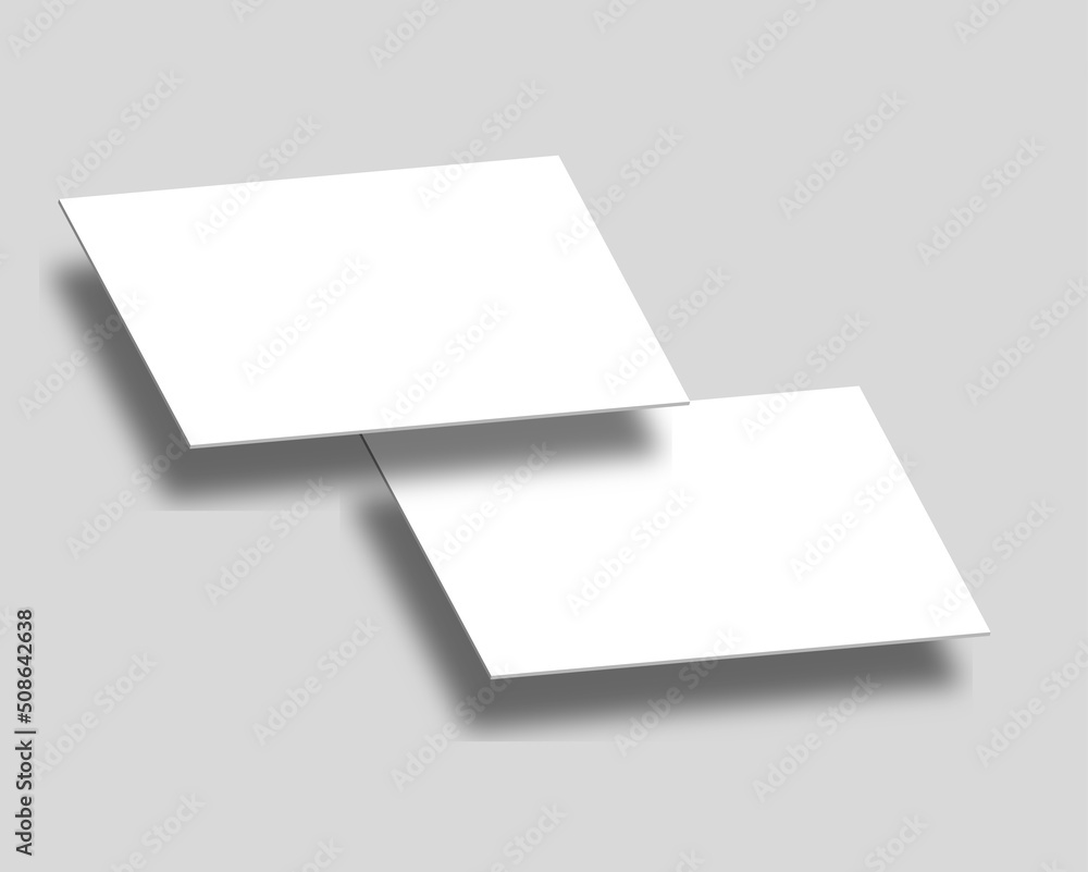 Blank white 3d visiting card template 3d render illustration for mock up and design presentation. Blank white 3d visiting card template 3d render illustration for mock up and design presentation.
