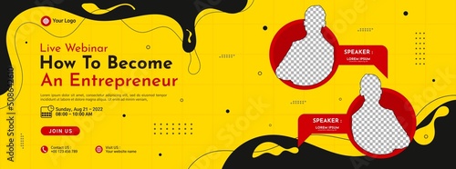 Business conference banner template design for webinar, marketing, online class program, etc