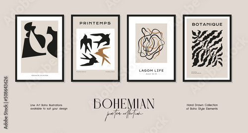 Bohemian minimalistic art print posters for your wall art collection and interior design decoration 