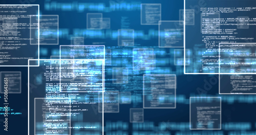 Image of data processing over black background