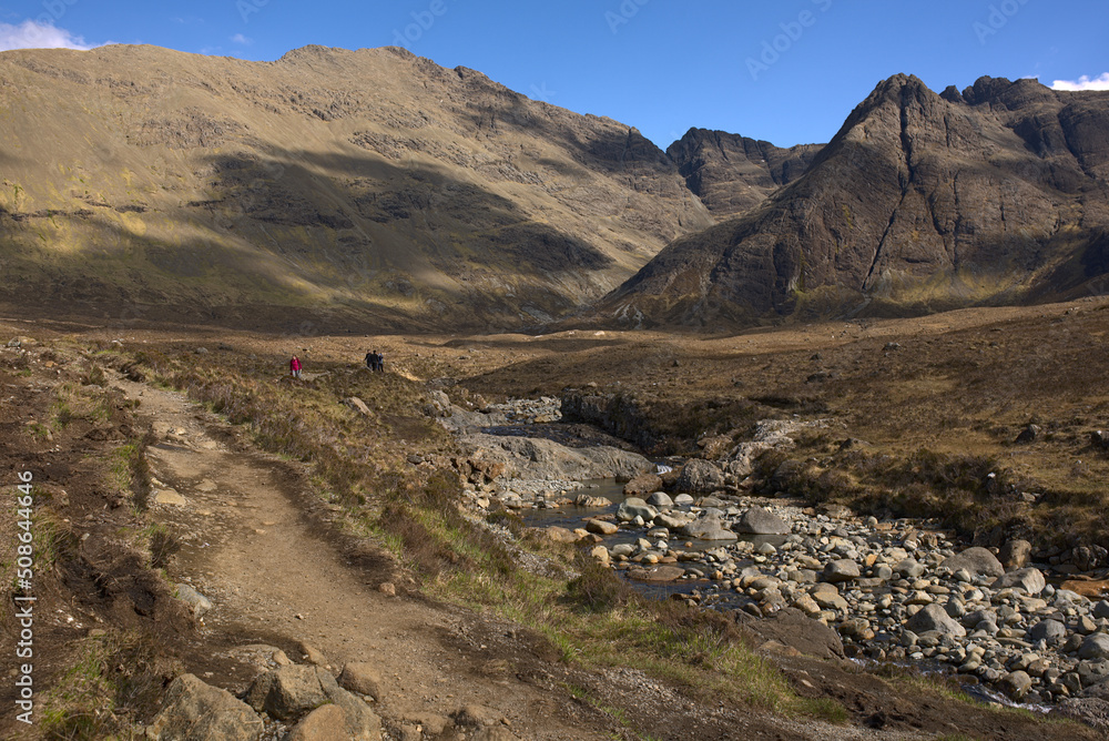 hiking in the mountains