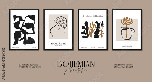 Bohemian minimalistic art print posters for your wall art collection and interior design decoration 