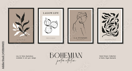 Bohemian minimalistic art print posters for your wall art collection and interior design decoration 