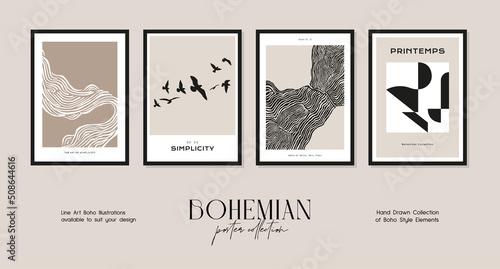 Bohemian minimalistic art print posters for your wall art collection and interior design decoration 