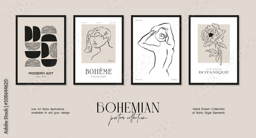 Bohemian minimalistic art print posters for your wall art collection and interior design decoration 