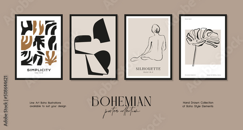 Bohemian minimalistic art print posters for your wall art collection and interior design decoration 