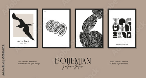 Bohemian minimalistic art print posters for your wall art collection and interior design decoration 