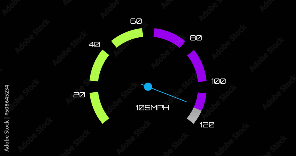 Fototapeta premium Image of car speedometer on black background