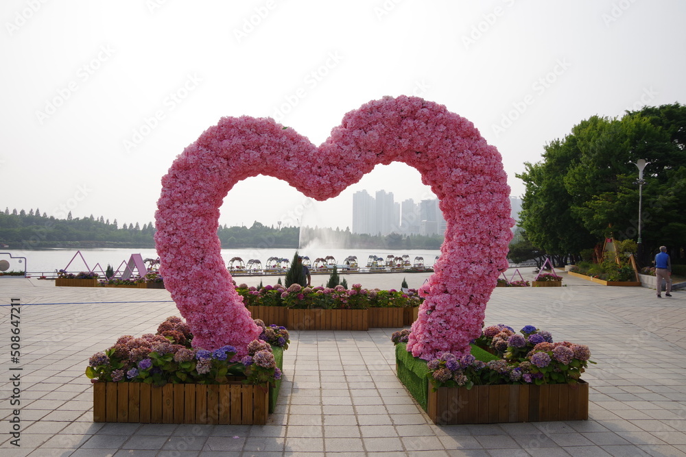 © SUNGMIN - flower, 뜰, flower, 번호, 기호, 분홍, 글꼴, 알파벳, 데코, love, 공원, 네이처, 기호, 손가락, 여름, 글자