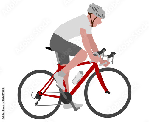 race bicyclist color illustration - vector