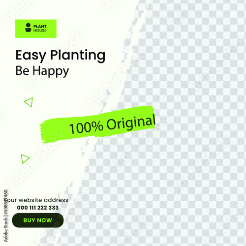 Greenery banner design for plant shop or product promotion
