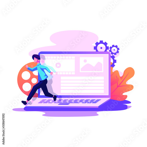 Motion graphic flat style illustration vector design