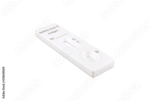 Rapid Antigen Test kit COVID-19 testing isolated​ on​ white​ background