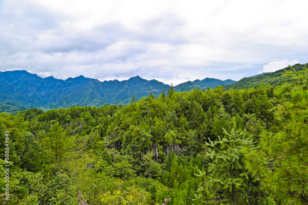 Naklejka premium Landscape of Suobuya stone forest Enshi China