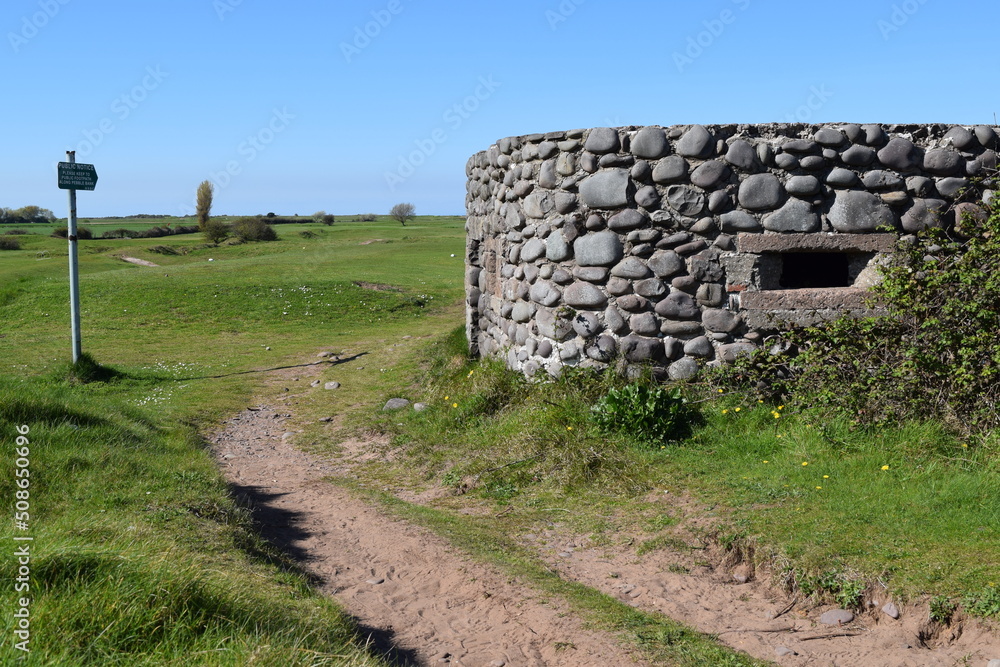 World War II bunker on Dunster Beach, Somerset. WWII bunker over