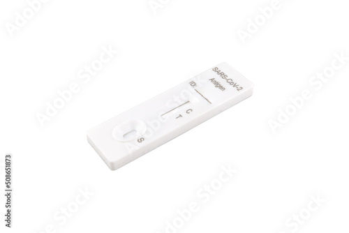 Rapid Antigen Test kit COVID-19 testing isolated​ on​ white​ background