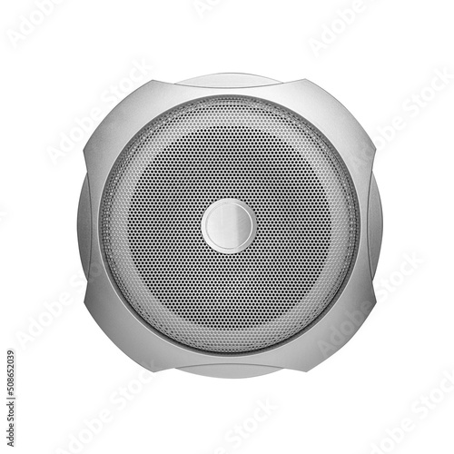 Gray sound speaker isolated on white background.