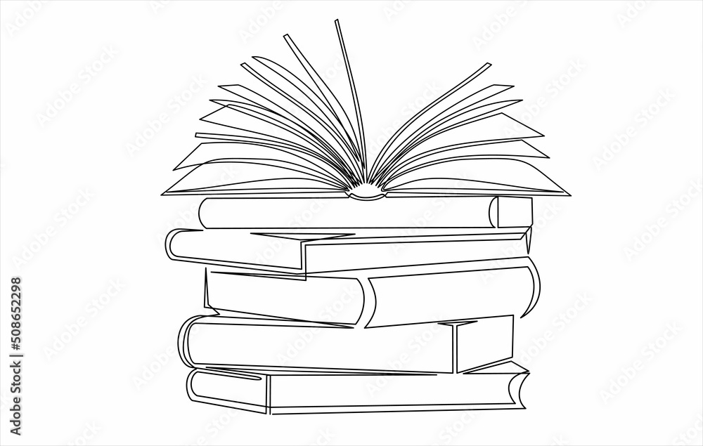 Book Sketch Vector Illustration Isolated Hand Drawn Learning And