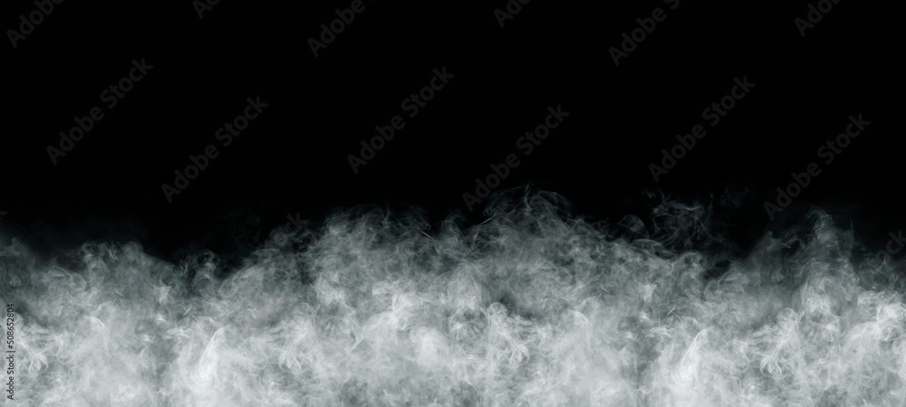 Abstract white smoke isolated on black background for your logo wallpaper or web banner.