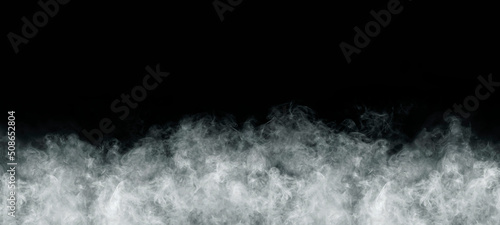 Abstract white smoke isolated on black background for your logo wallpaper or web banner.